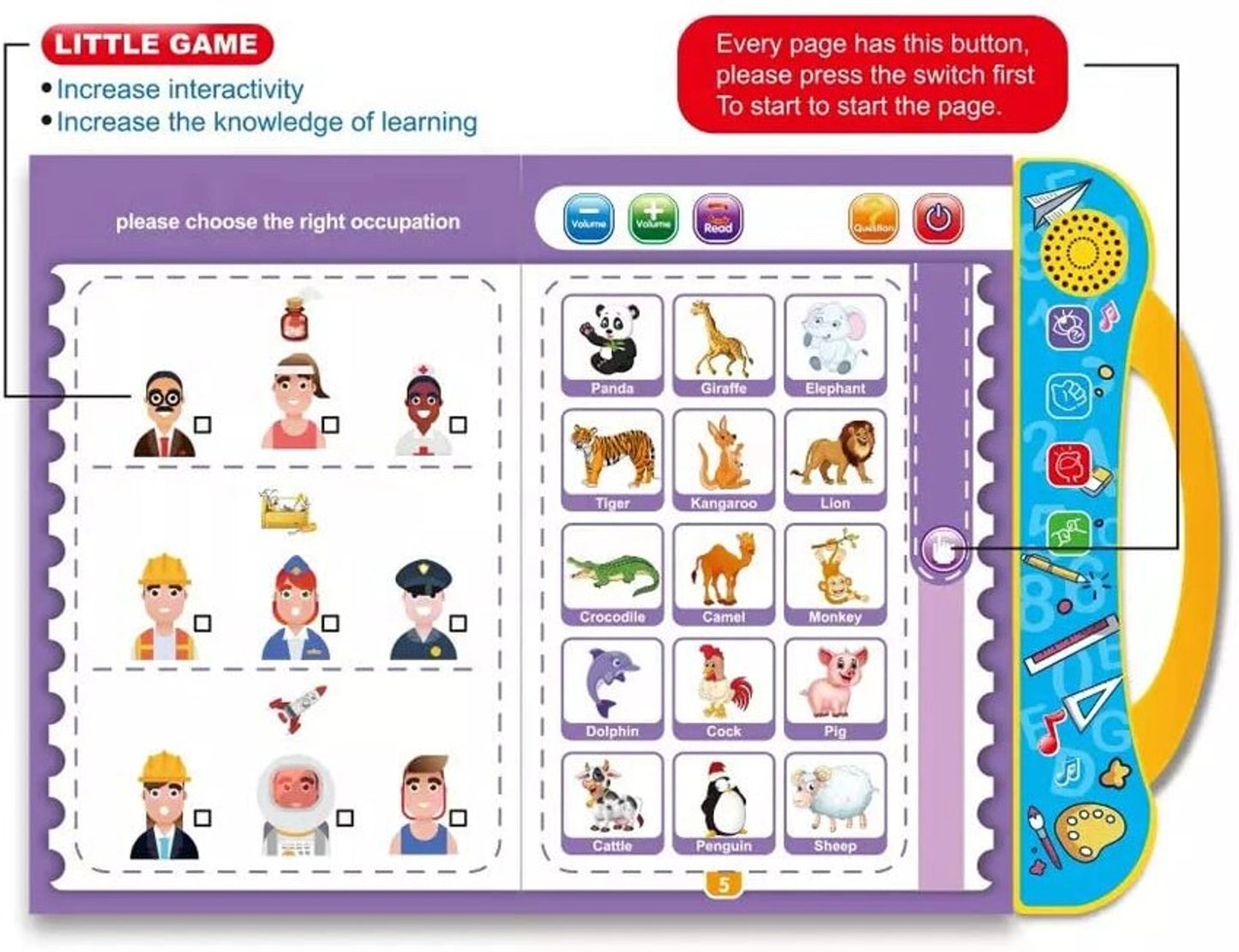 Earendelkids Intelligence Book Sound Book, make learning interactive